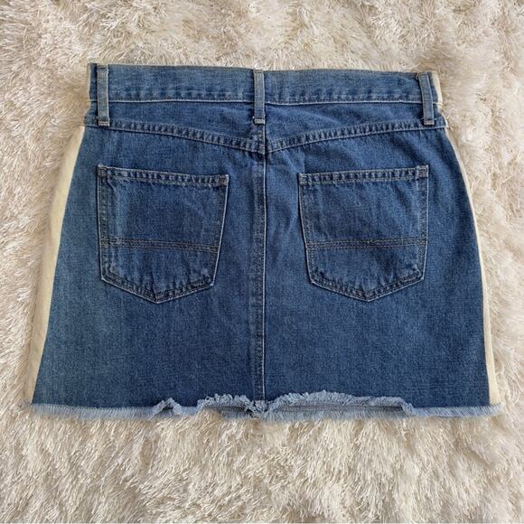 JUST BLACK BRAND Side Stripe two tone Denim Mini Skirt Large - Picture 4 of 7